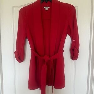 Bar III Women's Red Belted Blazer